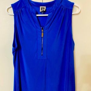 Anne Klein blue sleeveless blouse